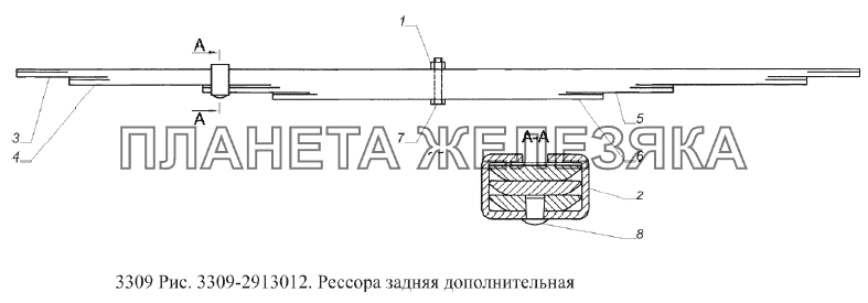 Рессора задняя дополнительная ГАЗ-3309 (Евро 2)